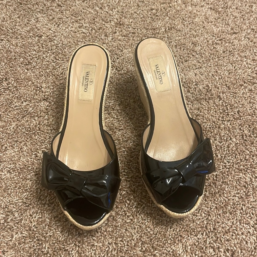 Valentino Patent Espadrille Mule